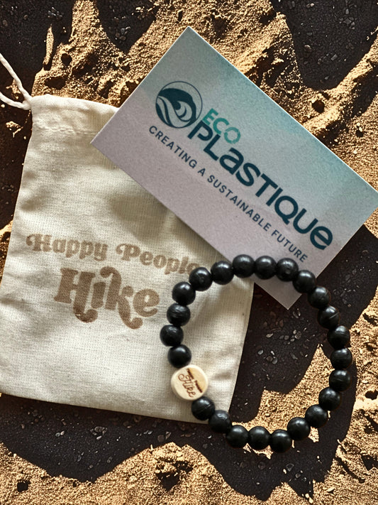 Black Recycled Bead Bracelet